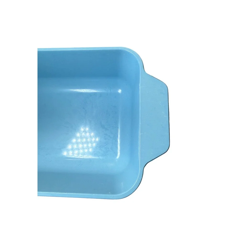 Vintage Pastel‎ Blue Bakeware 9x5 Loaf Pan & 1.5 Qt Round Casserole Dish USA MCM